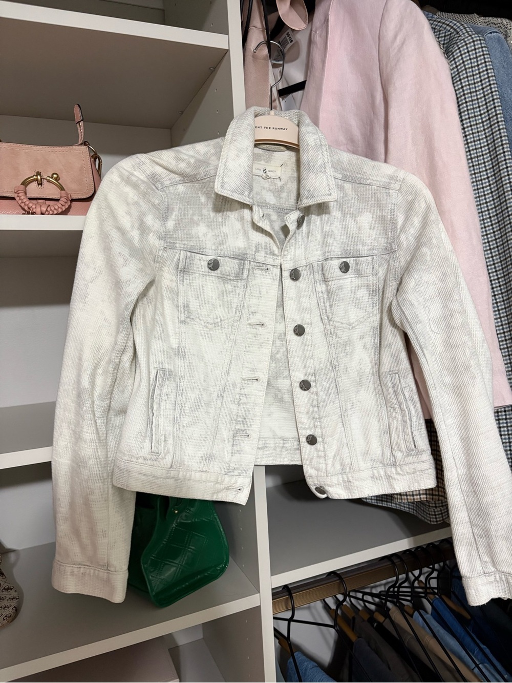 Lou & Grey White Textured Denim Jacket